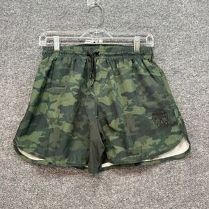 Gymreapers Shorts Men Medium Green Camouflage Skull Logo Gym Workout Athletic